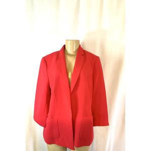 Talbots Red Shetland Aberdeen Tattersall Wool Blend Blazer Sz XL